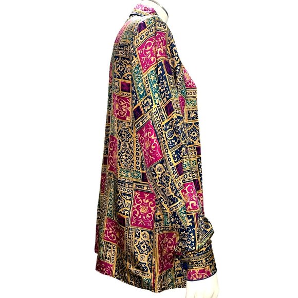 Anna And Frank Medium Vintage Multicolor All Silk Button Down Long Sleeve Shirt - Picture 4 of 11